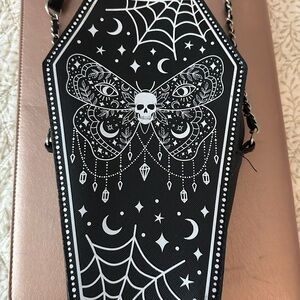 Gothic Coffin Crossbody Bag - Black